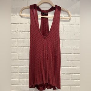 Ella Moss women’s striped red and grey tank top